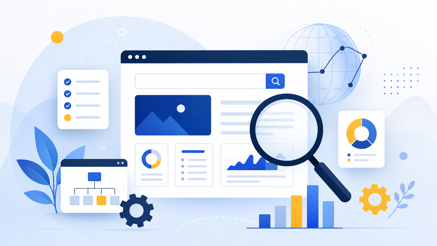Persona realizando una auditoría SEO gratis con herramientas online en su ordenador