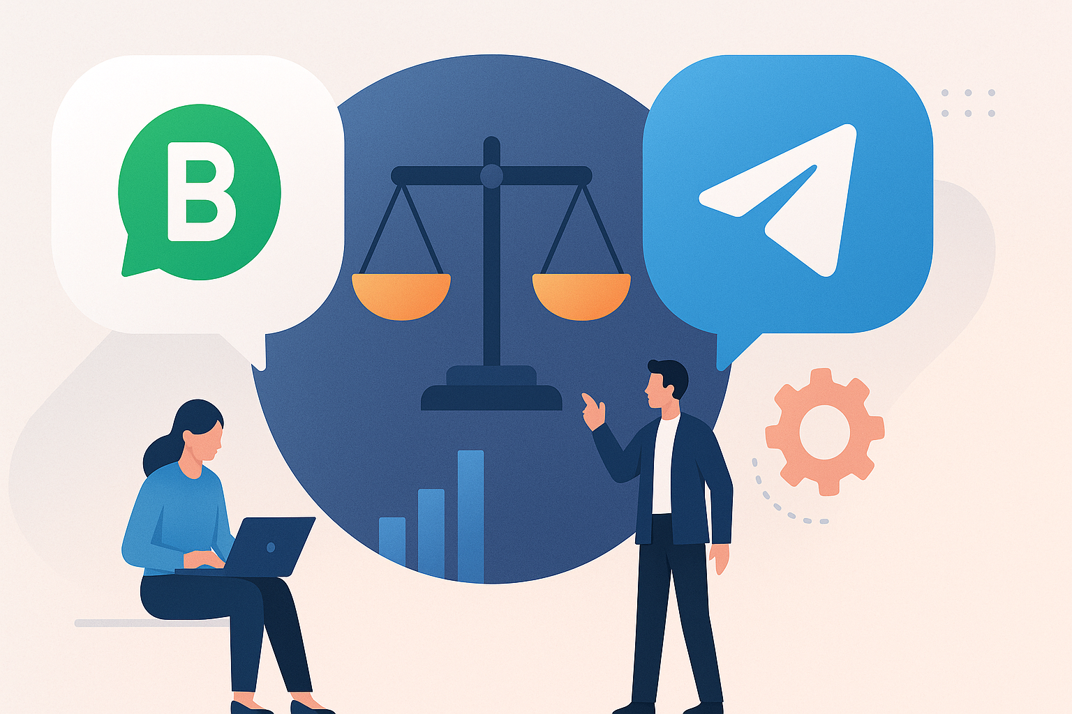 Comparativa de WhatsApp Business y Telegram para empresas