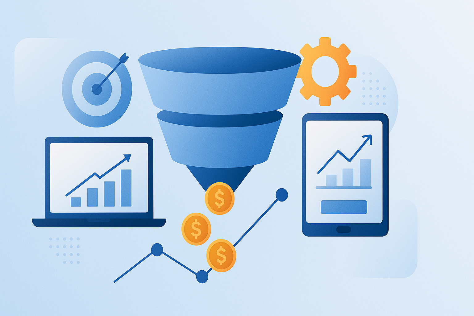 Proceso de un embudo de ventas online