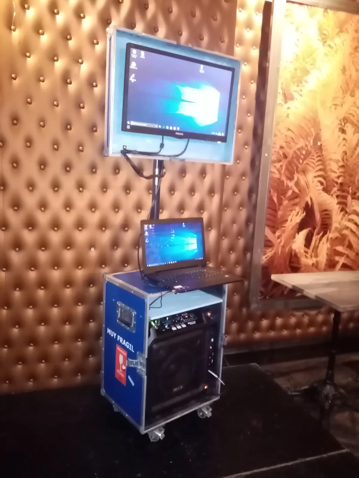 Equipo karaoke portátil profesional con pantalla